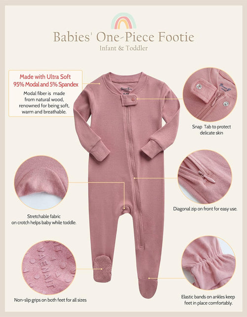 Load image into Gallery viewer, Preemie Infant Boys Girls Footie Pajama Footed Onepiece Solid Modal Sleep and Play Pajamas 0-2T
