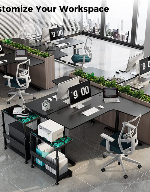 Load image into Gallery viewer, L Shaped Gaming Desk, 60 Inch L60 Home Office Corner PC Computer Gamer Table Large Writing Workstation Gifts W Mouse Pad Cable Management, Space Saving, Easy to Assemble, Right Black
