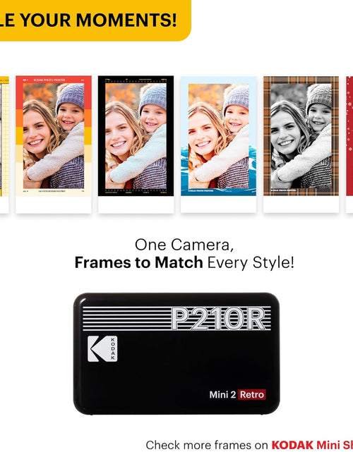 Load image into Gallery viewer, Mini 2 Retro 2.1X3.4” Portable Instant Photo Printer, Wireless Connection, Compatible with Ios, Android &amp; Bluetooth, Real Photo, 4Pass Technology &amp; Lamination Process, Premium Quality- Black
