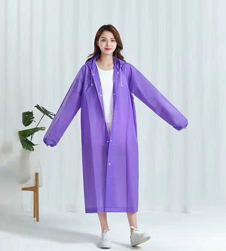 1Pc Hooded Rain Coat Women Men Impermeable Thickened Waterproof Tourism Outdoor Hiking Rain Poncho Outdoor Products