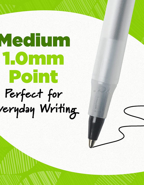 Load image into Gallery viewer, Ecolutions round Stic Ballpoint Pens, Medium Point (1.0Mm), 50-Count Pack, Black Ink Pens Made from 97% Recycled Plastic
