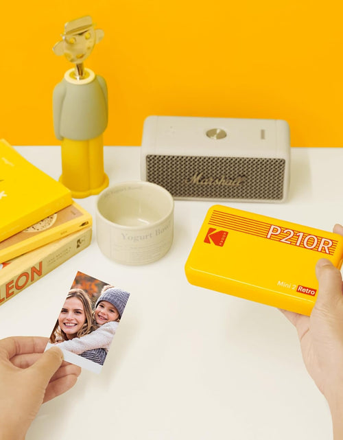 Load image into Gallery viewer, Mini 2 Retro 2.1X3.4” Portable Instant Photo Printer, Wireless Connection, Compatible with Ios, Android &amp; Bluetooth, Real Photo, 4Pass Technology &amp; Lamination Process, Premium Quality- Black
