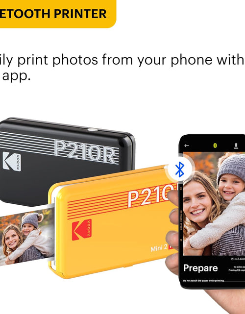 Load image into Gallery viewer, Mini 2 Retro 2.1X3.4” Portable Instant Photo Printer, Wireless Connection, Compatible with Ios, Android &amp; Bluetooth, Real Photo, 4Pass Technology &amp; Lamination Process, Premium Quality- Black
