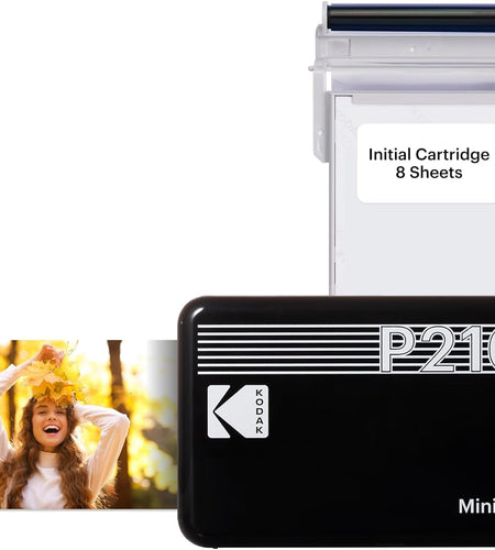 Mini 2 Retro 2.1X3.4” Portable Instant Photo Printer, Wireless Connection, Compatible with Ios, Android & Bluetooth, Real Photo, 4Pass Technology & Lamination Process, Premium Quality- Black